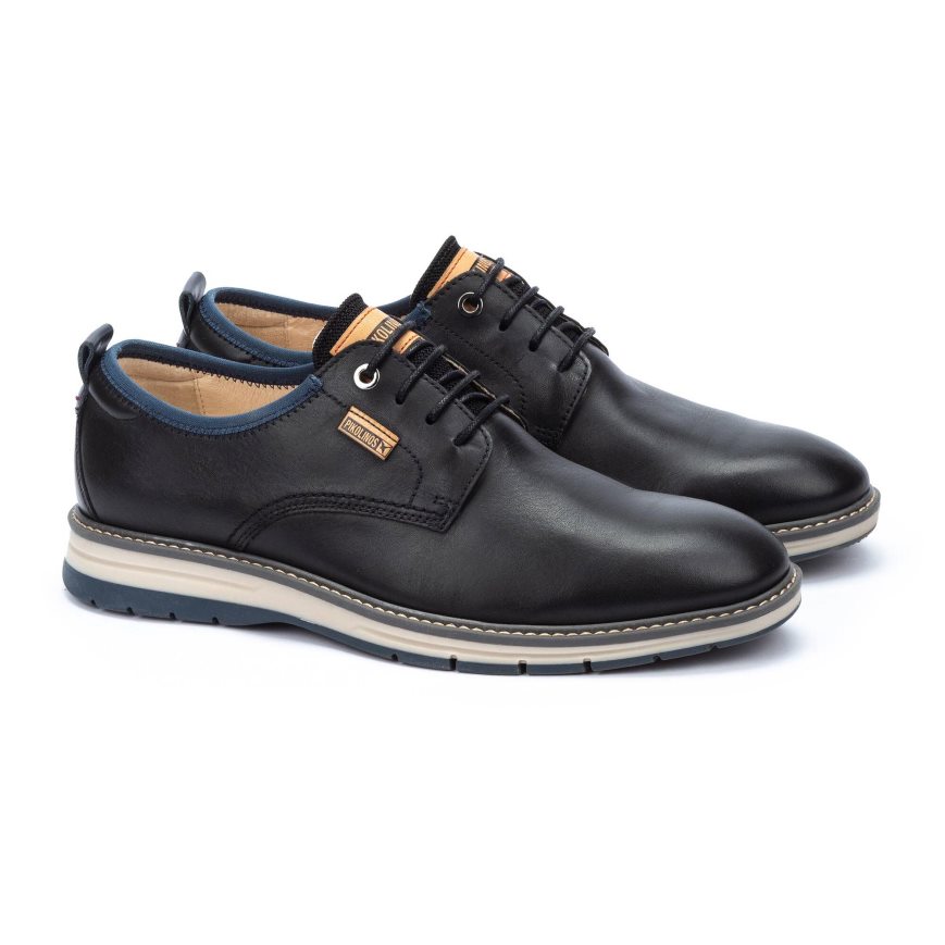 Men's Pikolinos CANET Lace Up Shoes Black | NZ AQ98203